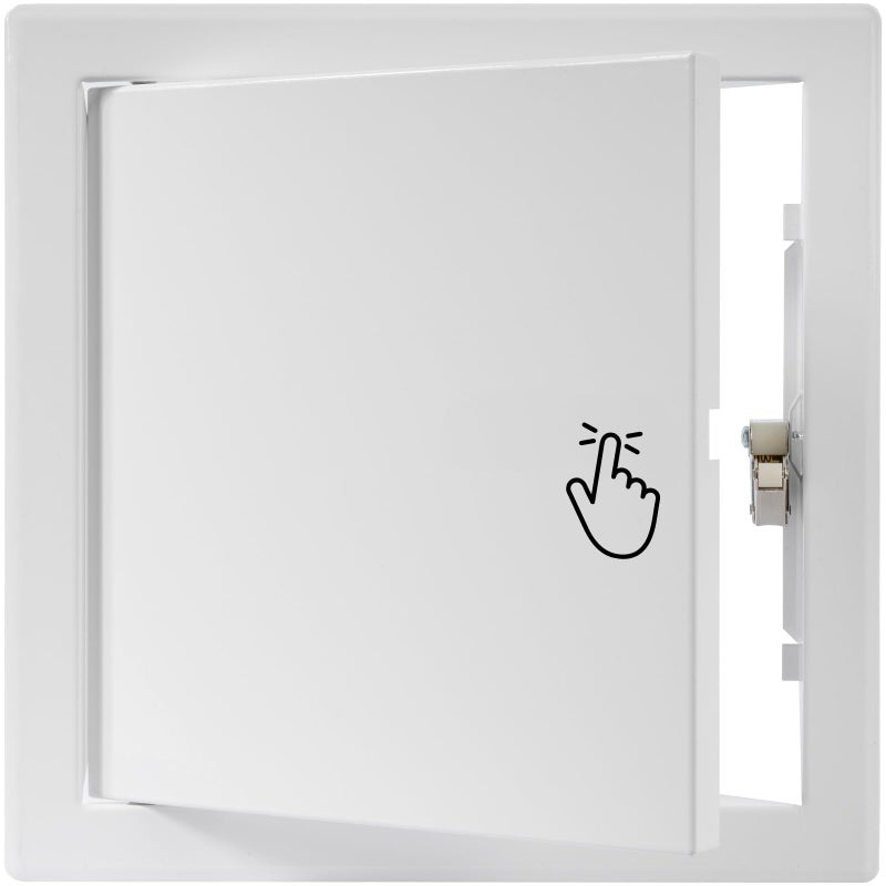 Repa Market 8 x 8 Inch Access Panel for Drywall â€“ White Galvanized Steel Wall Hole Cover/Access Door Panel with Click Function â€“ Heavy-Duty Service Hatch for Plumbing, Electrical, HVAC Access Door - Image 1